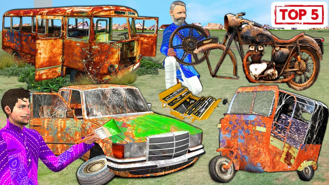 Mini Vehicles Restoration Comedy Video Collection Car Bus Auto Bike Restoration Hindi Moral Stories