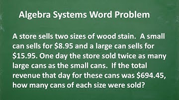 Algebra SYSTEM WORD PROBLEM – Let’s solve it step-by-step...