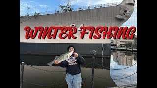 WINTER FISHING IN NORFOLK, VA. STRIPED BASS & RED DRUM CATCHES! #stripedbass #redfish #winterfishing