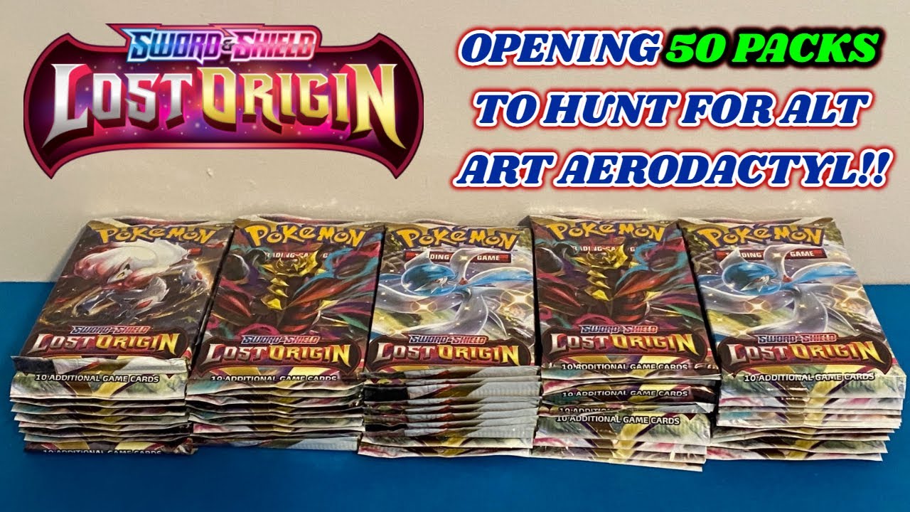 I opened 50 PACKS of LOST ORIGIN to hunt for ALT ART AERODACTYL!! (pokemon card opening)