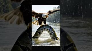 Eagle Flying Attack Snake In The River