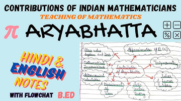 Contributions Of Indian Mathematician - Aryabhatta || Hindi And English Notes with Flowchart || B.Ed