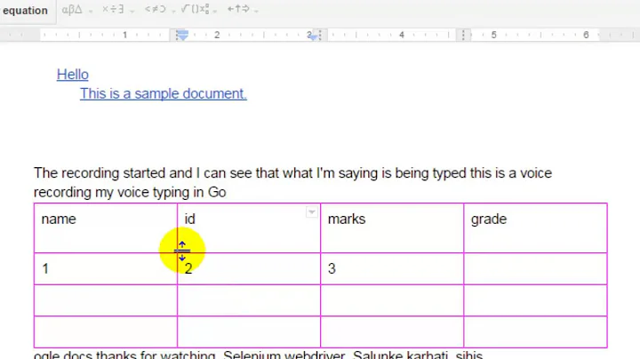 How to change the border size of table in Google Docs