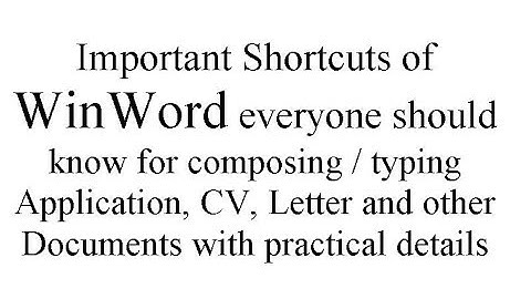 MS Word All Important Keyboard Shortcut Keys for Word 2007 - Lunar Computer College