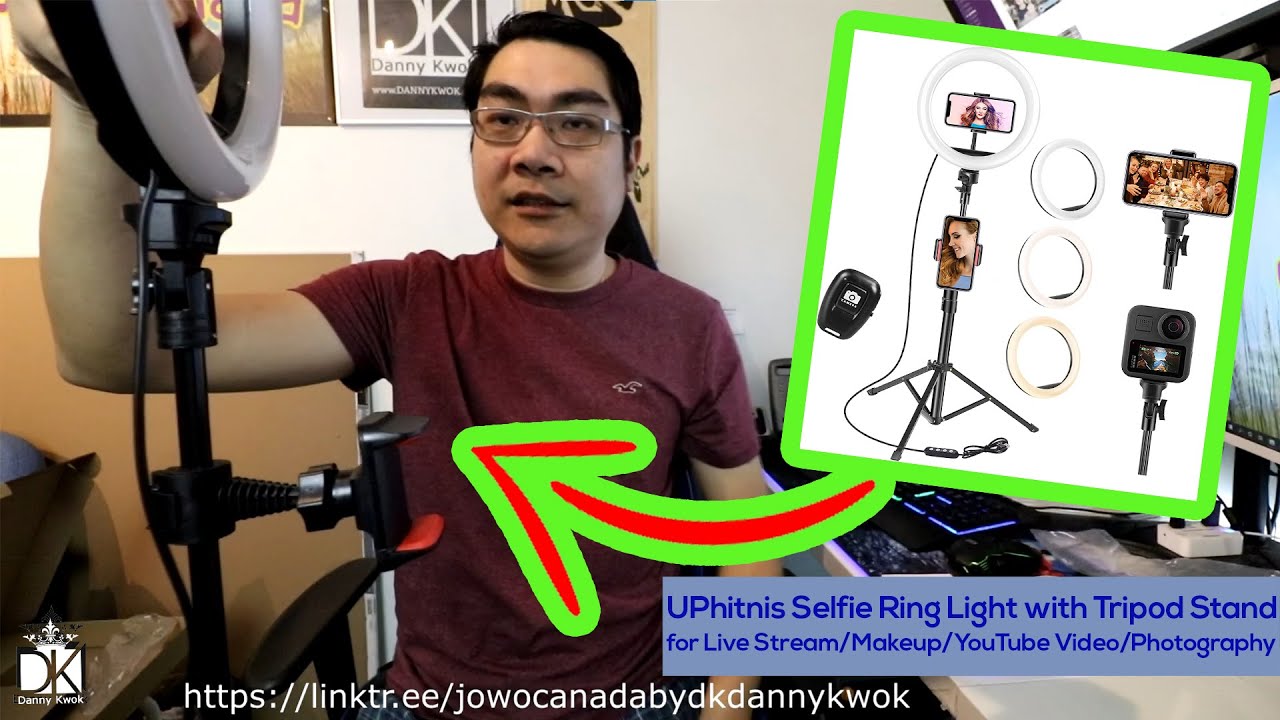 10selfie ringlicht met 63 statief & telefoonhouder dimbaar led-licht