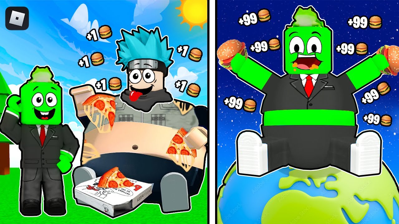 روبلوكس ولكن كل ثانية اصير سمين اكثر 🍔🔥 مع 