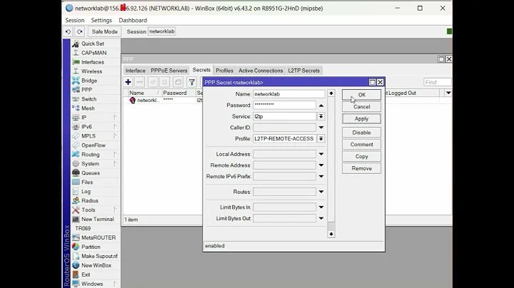 Mikrotik L2TP/Ipsec Setup (Part 1-Remote Access VPN)