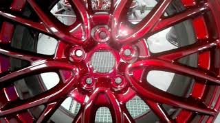 Subaru Wrx sti candy apple red wheels