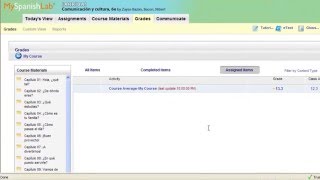 MyLanguageLabs Student: Overview of Grades
