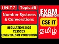 Number Systems and Conversions Explained | CS25C03 | Anna University Reg 2025