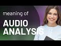 Understanding audio analysis a guide for english language learners