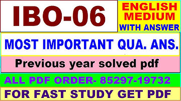 ibo 06 important questions with ans / ibo 6 previous year question paper in english / mcom study