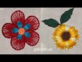 Easy flower embroidery designs #flower embroidery tutorial #embroidery #viral embroidery