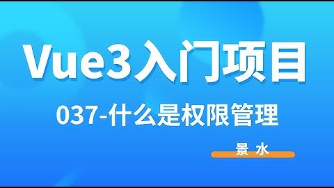 Vue3入门项目-037-什么是权限管理丨景水