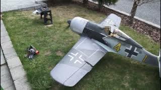 Vailly Aviation Fw-190, Saito FG 84  test-run 2022; New cowling and CG moved back to 17.5cm