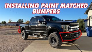 MY TRUCK GOT HIT AGAIN!  NEW PAINT MATCHED BUMPERS...   Well Kinda.... by moostang09 2,473 views 2 years ago 17 minutes