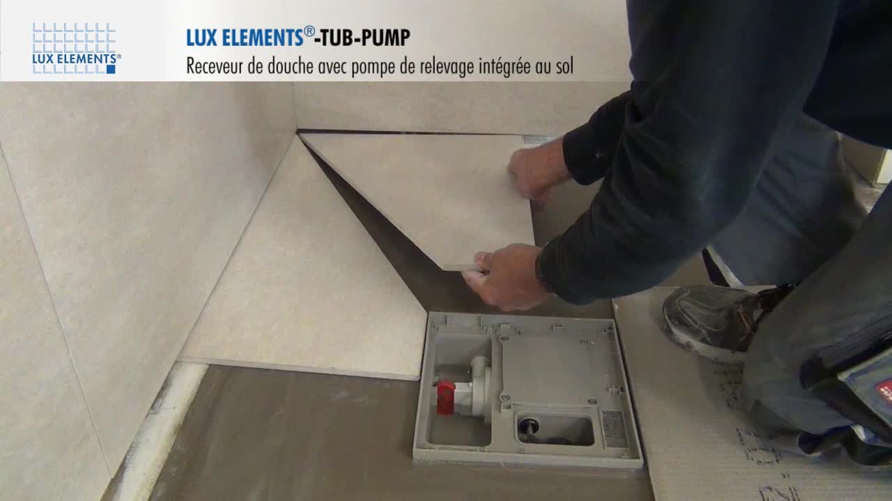 LUX ELEMENTS Montage : Receveur de douche avec pompe de relevage intégrée 