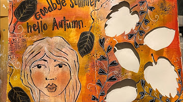 Goodbye Summer, Hello Autumn- art journal page with cut outs