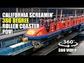 California Screamin' 360 Degree Roller Coaster POV Disneyland California - Filmed w/ Giroptic 360