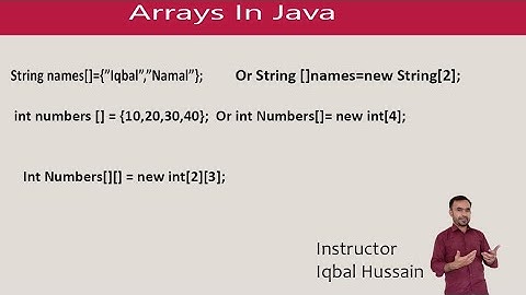 Arrays In Java  In Hindi / Urdu
