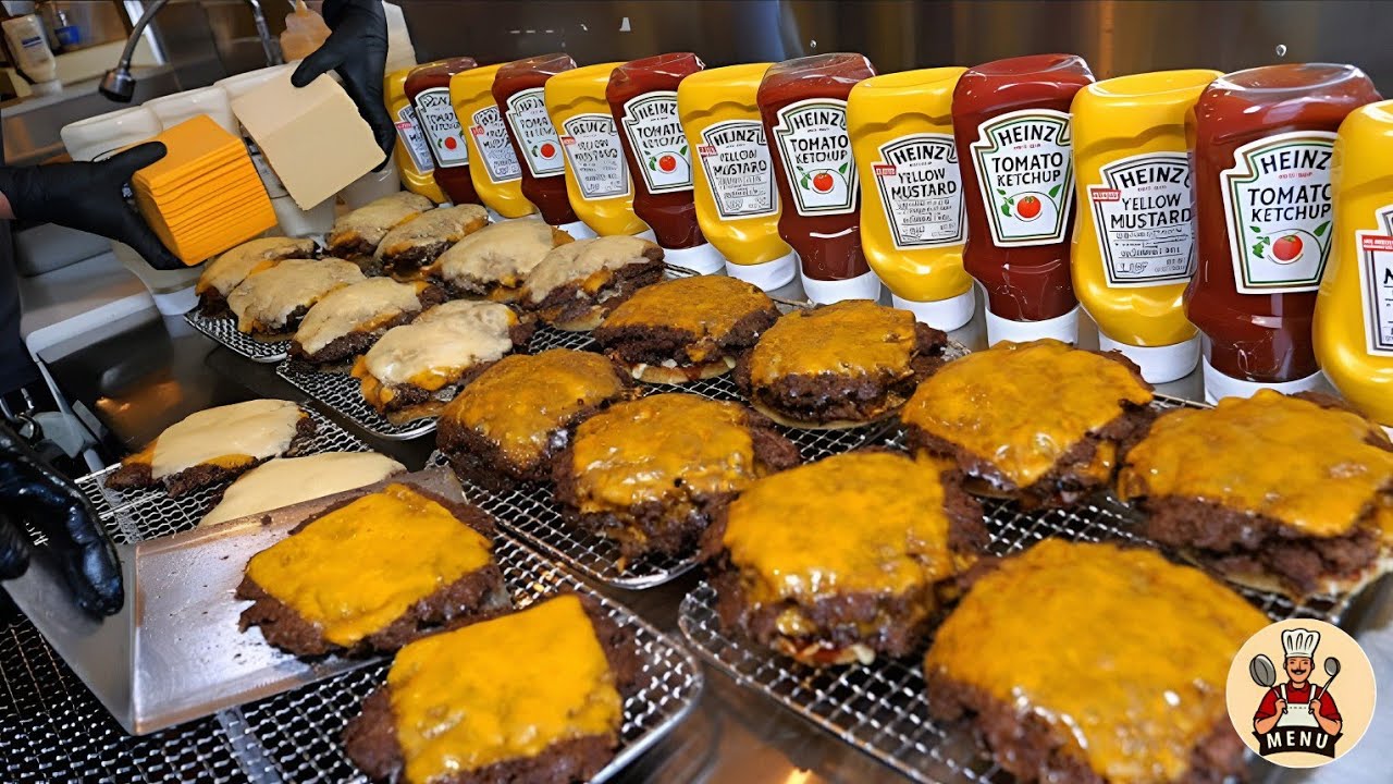 Deep-Fried American Double Cheese BURGER, American PIZZA 🍕 Hot Dog | Korean STREET Food