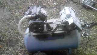 air compressor using a car A.C. compressor.AVI