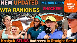 WTA Rankings CHAOS After #MadridOpen2026 | Kostyuk STUNS Andreeva, Rybakina &amp; Sabalenka Drops