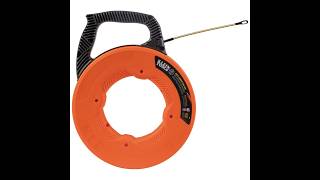 Klein Tools 100ft  Non Conductive Electrical Fish Tape, Multi Groove Fiberglass Wire Puller