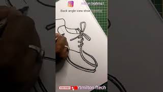 How to draw Shoe of back angle view
