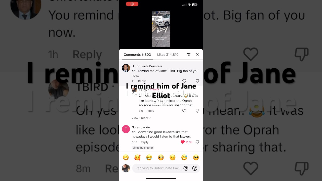 I remind him of Jane Elliot 