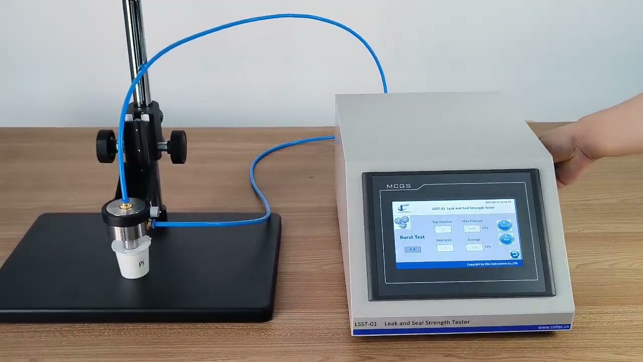 ASTM F2054  Burst Testing of Coffee Package Seals|LSST-01 leak and seal strength tester