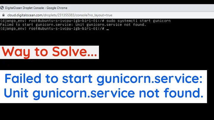 Gunicorn SOLVED : Failed to start gunicorn.service: Unit gunicorn.service not found