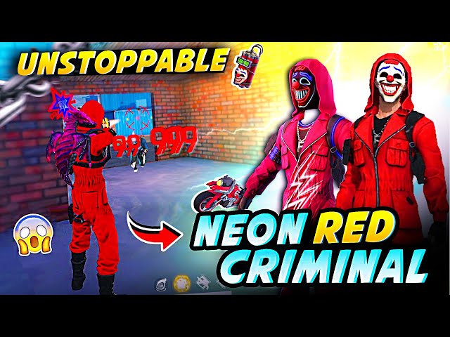 HOW TO GET FREE RED CRIMINAL IS Back!😱 NEON CRIMINAL BUNDLE FUNNY GAMEPLAY - GARENA FREE FIRE class=