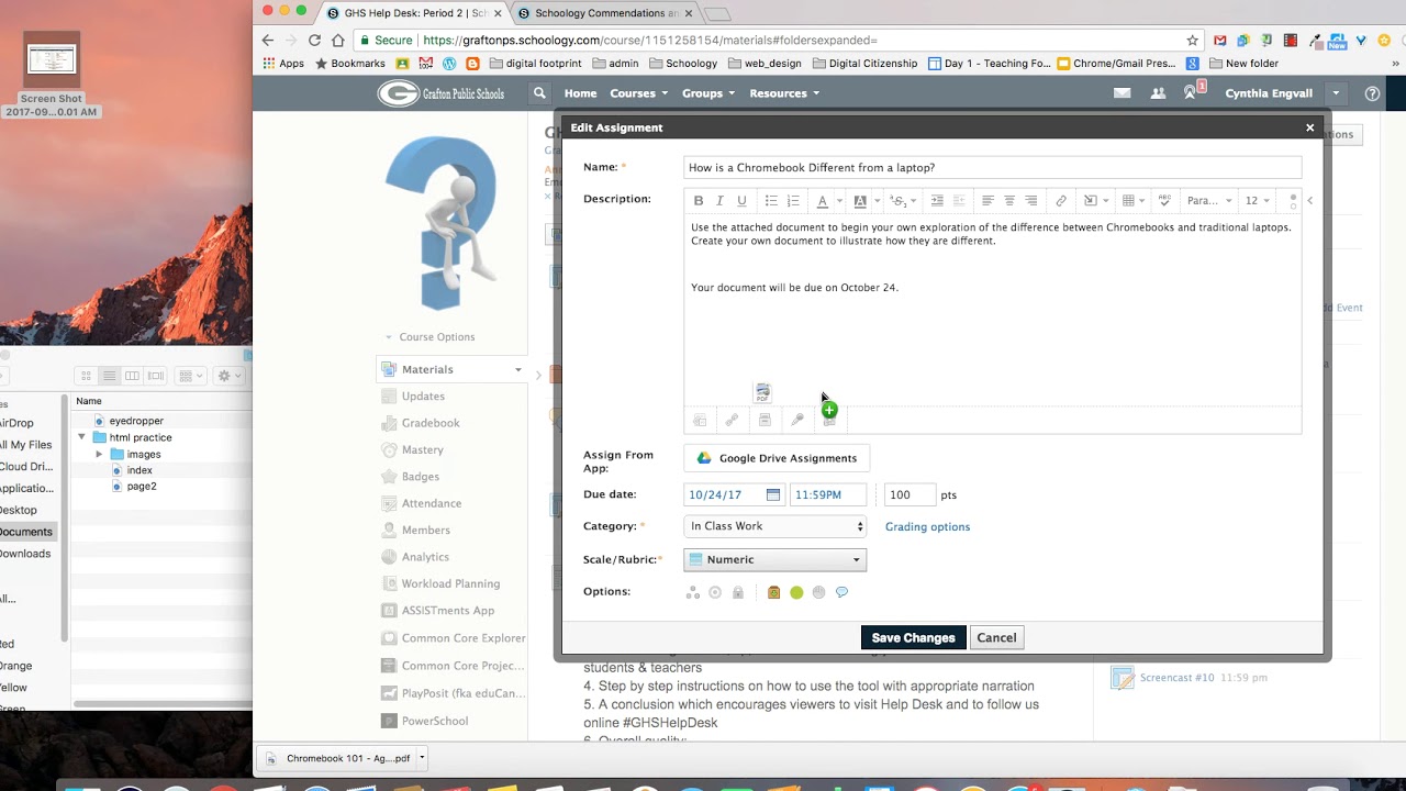 Drag and Drop Files to Schoology YouTube