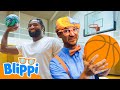 Can Blippi Dunk?! 🏀 Basketball Lessons with Andre Drummond! | Celebrating 80 Years of the NBA