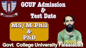 MS/M.Phil & PhD Admissions Date | GCUF Admission 2022 |