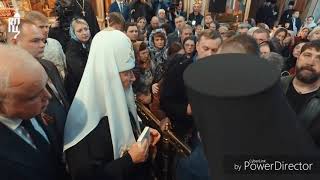 Игорь Востриков на встрече с Патриархом Кириллом в храме Кемерово. 40 дней.