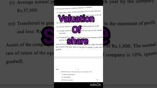 valuation of share #shorts #exam #bcom #basisofaccounting #accountingdegree