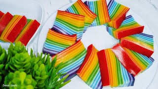 RESEP KUE LAPIS TEPUNG BERAS DAN TEPUNG TAPIOKA LEMBUT DAN KENYAL || KUE LAPIS RAINBOW