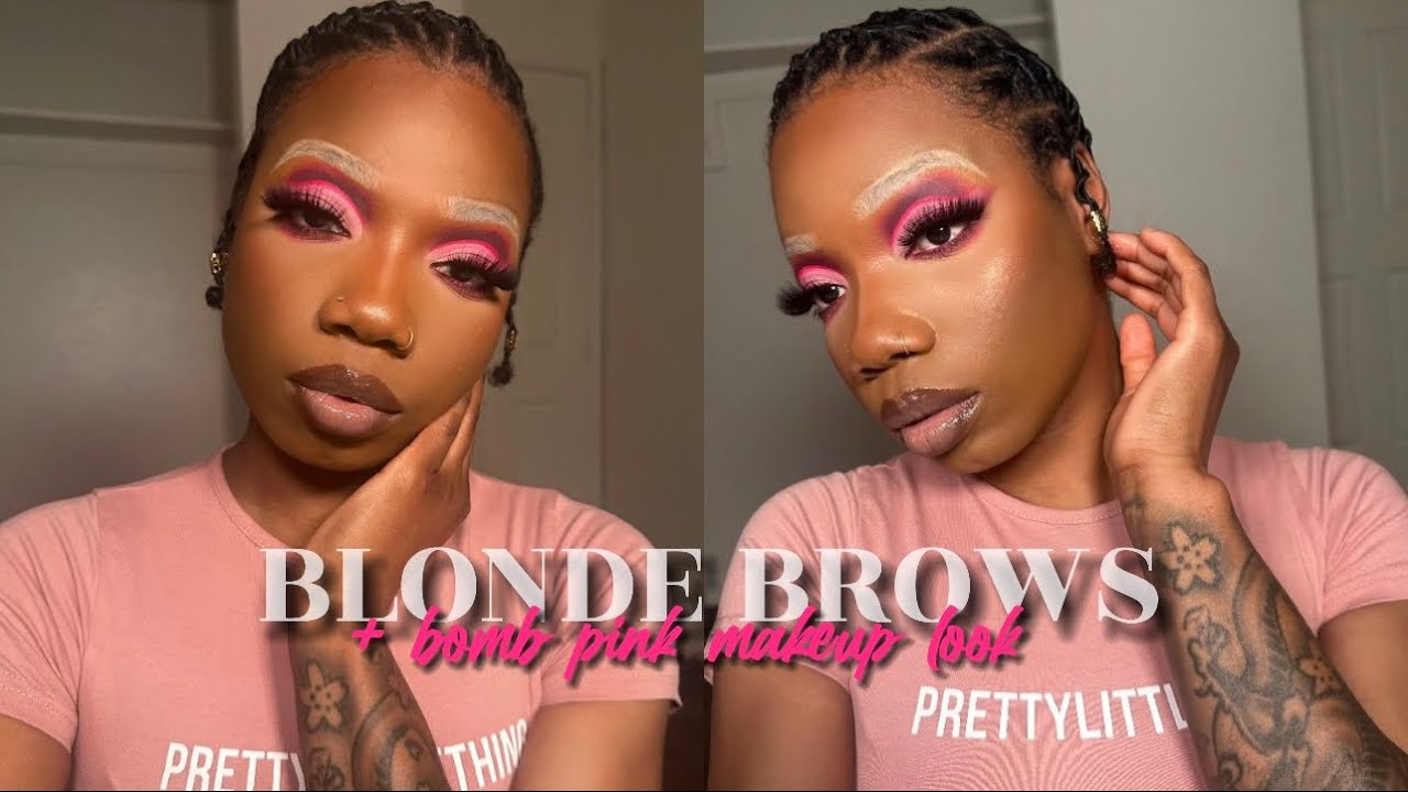 I Tried The Famous Blonde Brows! + Created This Bomb Pink Makeup Look ...