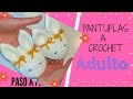 🔶️COMO TEJER A PANTUFLAS A CROCHET/TODAS LAS TALLAS DE ADULTO/FACIL🐰