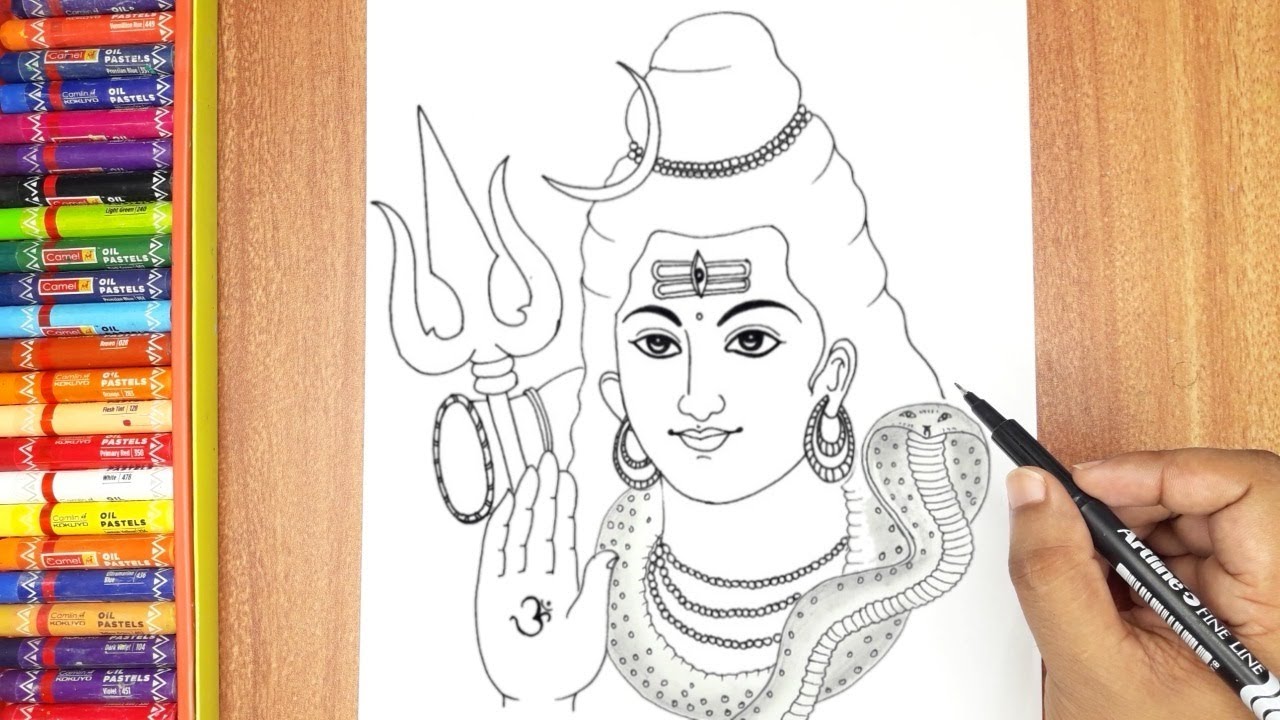 Sketch of Mahadev ( Charcoal Pencil ) - YouTube
