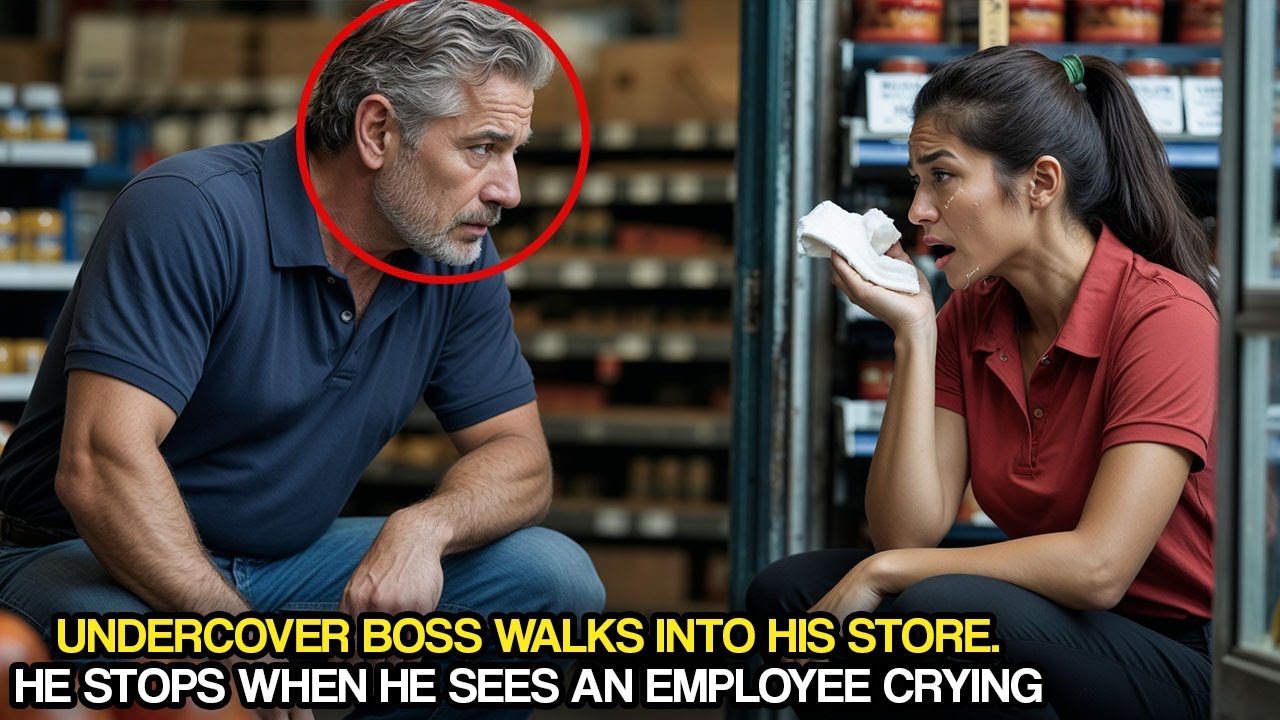 Outline Video Undercover Boss Walks Into His Store. He Stops When He Sees An Employee Crying.