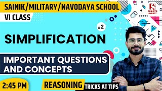 Simplification (2) | Maths Class for NAVODAYA/SAINIK /MILITARY School | By Sanjay Sir