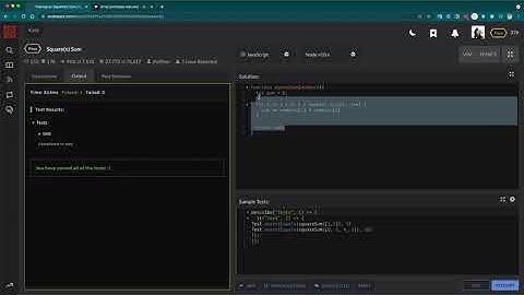 Kata: Resolve Square(n) Sum with JavaScript