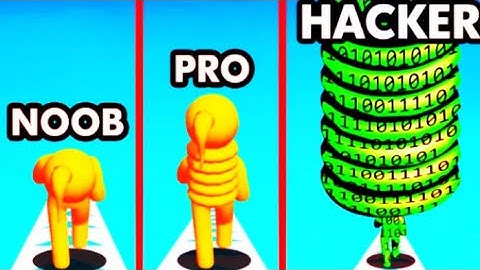 NOOB vs PRO vs HACKER In LONG NECK RUN - Android,IOS GAMEPLAY