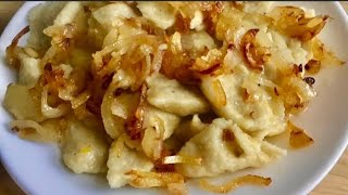 ГАЛУШКИ или КЛЕЦКИ с ЖАРЕНЫМ ЛУКОМ. БЫСТРЫЙ УЖИН. ПО РЕЦЕПТУ БАБУШКИ.