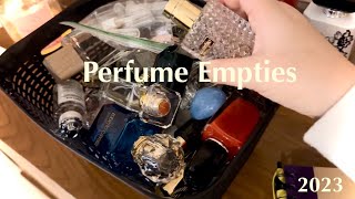 Perfume Empties 2023 || Fragrances I used up in 2023