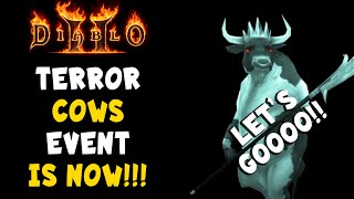 Terror COWS Event First Ever Live Stream Let's Farm the MooMoo Farm Diablo 2 Resurrected / D2R