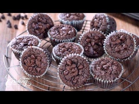 Double Chocolate Brownie Muffins - The BEST Chocolate Muffins | Home Cooking Adventure